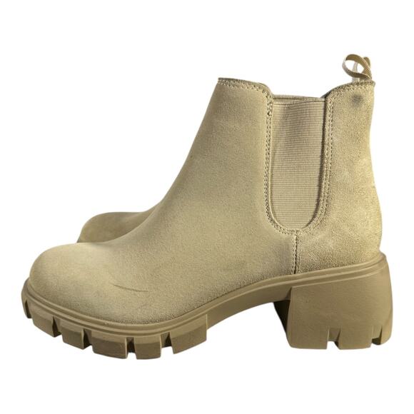 Steve Madden Howler Lug Sole Chelsea Boots Tan Suede Women’s 8.5 Chunky Platform - Picture 4 of 8